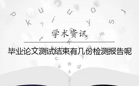 畢業論文測試結束有幾份檢測報告呢