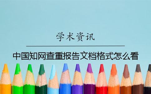 中國學術查重報告文檔格式怎么看
